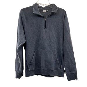 Onia Women's 1/4 Zip Sweatshirt Collared Blue Gray Size Large